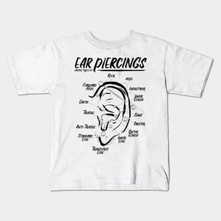 Ink Ear Piercing Chart Kids T-Shirt